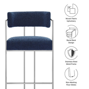 Huron Curved Back Fabric and Metal Counter Stool by Modway