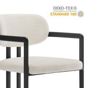 Elio Barrel Fabric and Metal Dining Chair by Modway