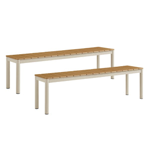 Finn Outdoor Patio Aluminum Bench Set of 2 by Modway
