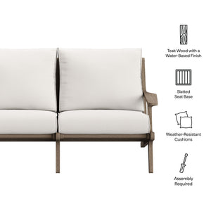 Saratoga Outdoor Patio Teak Wood Loveseat by Modway