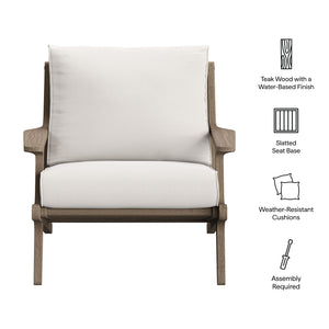 Saratoga Outdoor Patio Teak Wood Armchair by Modway