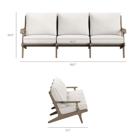 Saratoga Outdoor Patio Teak Sofa by Modway