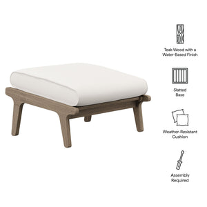Saratoga Outdoor Patio Teak Ottoman by Modway