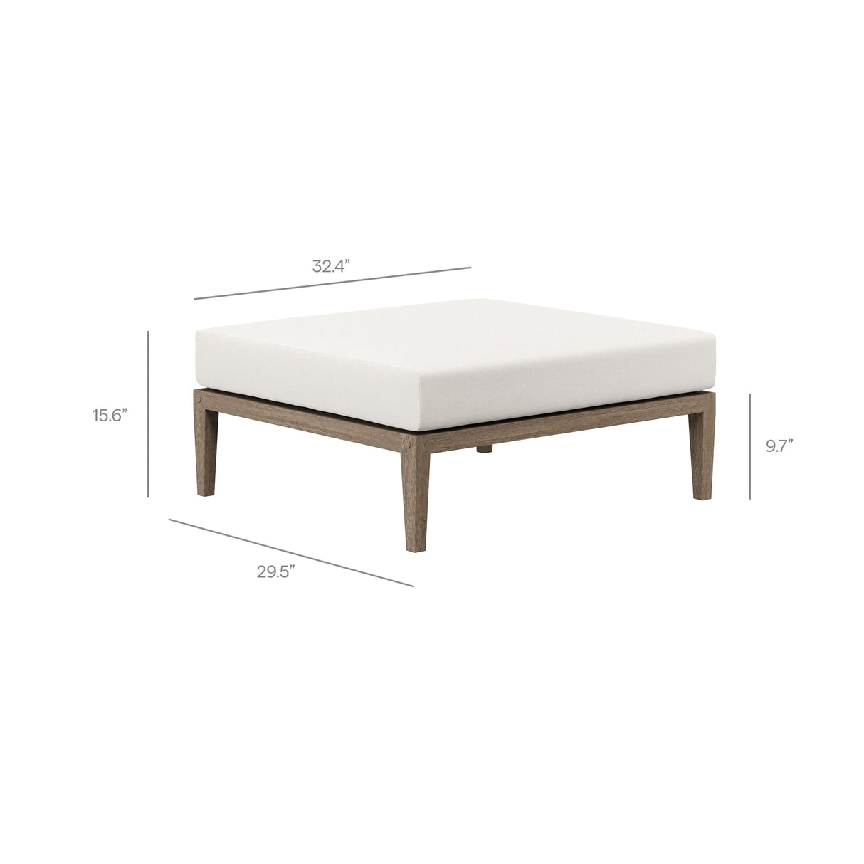 Northlake Outdoor Patio Teak Ottoman by Modway