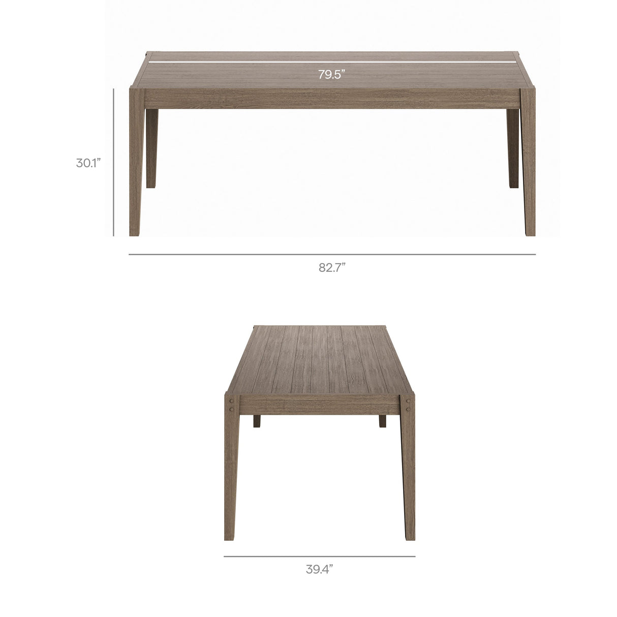 Northlake 83" Rectangular Outdoor Patio Teak Dining Table