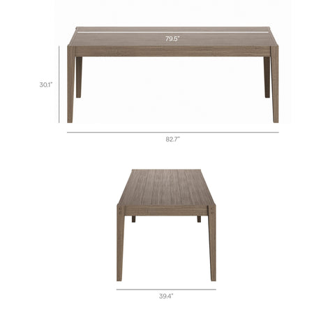Northlake 83" Rectangular Outdoor Patio Teak Dining Table