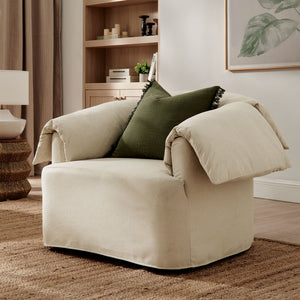 Lark Slipcovered Fabric Oversized Armchair by Modway
