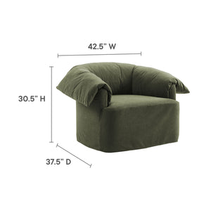 Lark Slipcovered Fabric Oversized Armchair by Modway