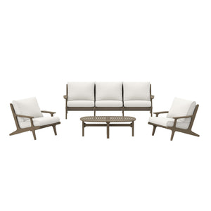 Saratoga 4-Piece Outdoor Patio Teak Wood Furniture Set by Modway