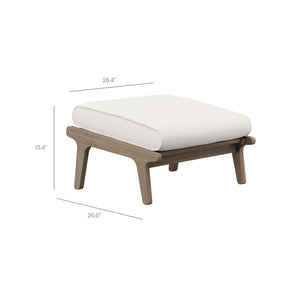 Saratoga Outdoor Patio Teak Wood Chair and Ottoman Set by Modway