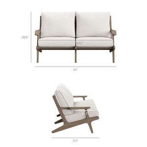 Saratoga 4-Piece Outdoor Patio Teak Wood Furniture Set by Modway