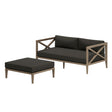 Northlake Outdoor Patio Teak Wood Loveseat and Ottoman Set by Modway