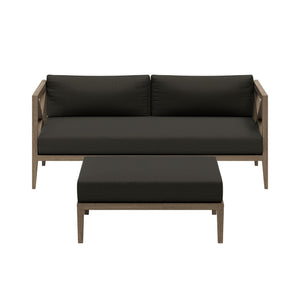 Northlake Outdoor Patio Teak Wood Loveseat and Ottoman Set by Modway