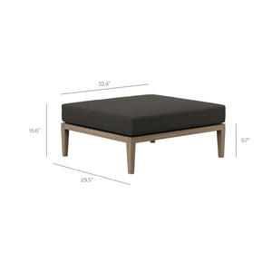 Northlake Outdoor Patio Teak Wood Loveseat and Ottoman Set by Modway