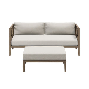 Northlake Outdoor Patio Teak Wood Loveseat and Ottoman Set by Modway