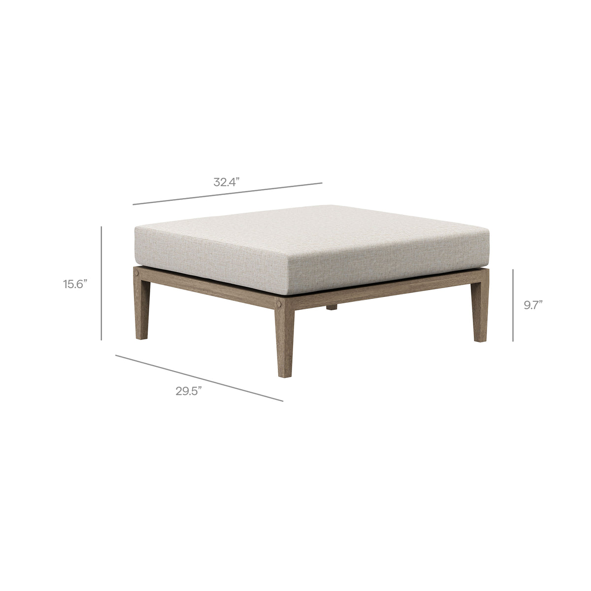 Northlake Outdoor Patio Teak Wood Loveseat and Ottoman Set by Modway