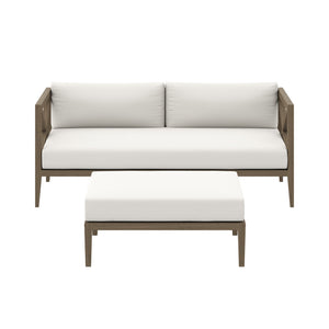 Northlake Outdoor Patio Teak Wood Loveseat and Ottoman Set by Modway