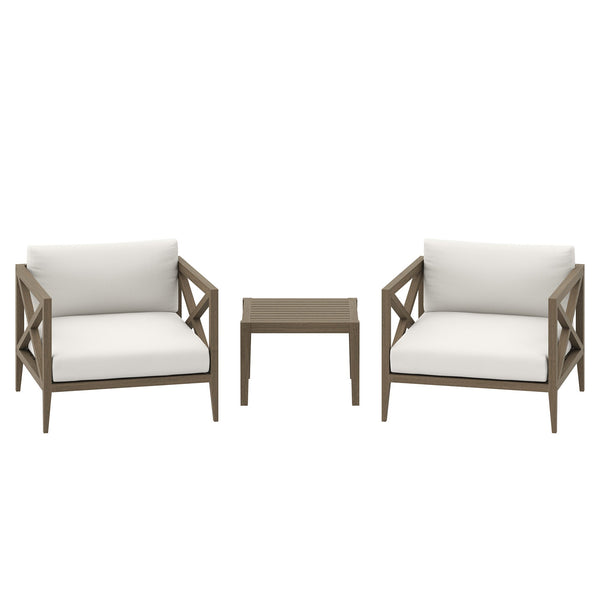 Northlake 3-Piece Outdoor Patio Teak Wood Furniture Set