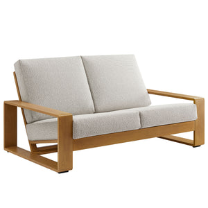 Lirienne Outdoor Patio Aluminum Faux Wood Loveseat by Modway