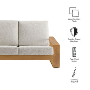 Lirienne Outdoor Patio Aluminum Faux Wood Loveseat by Modway