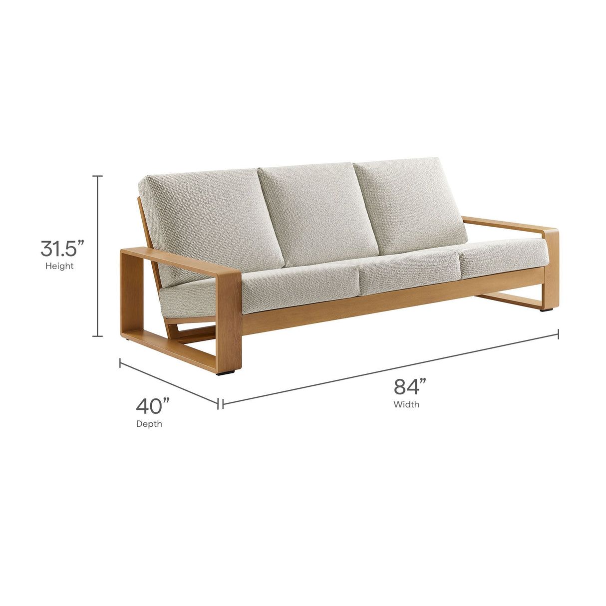 Lirienne 2-Piece Outdoor Patio Aluminum Faux Wood Furniture Set