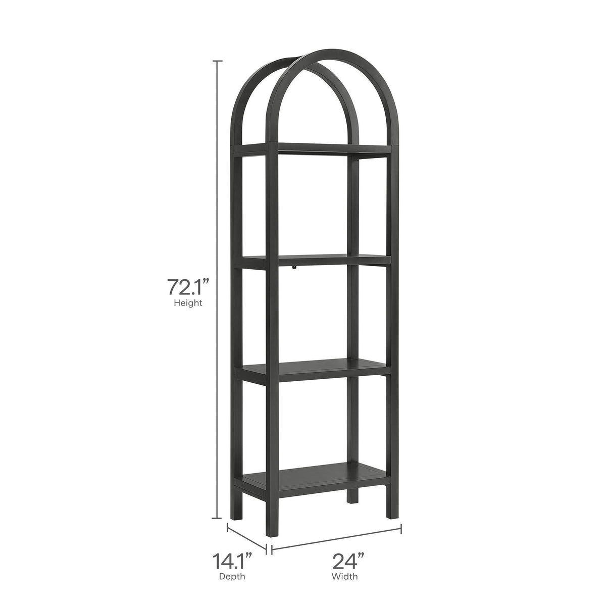 Vexley 72 Inch Tall Narrow Arched Bookshelf by Modway