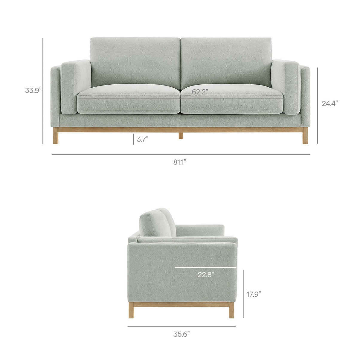 Roscoe 81 Inch Fabric Sofa by Modway