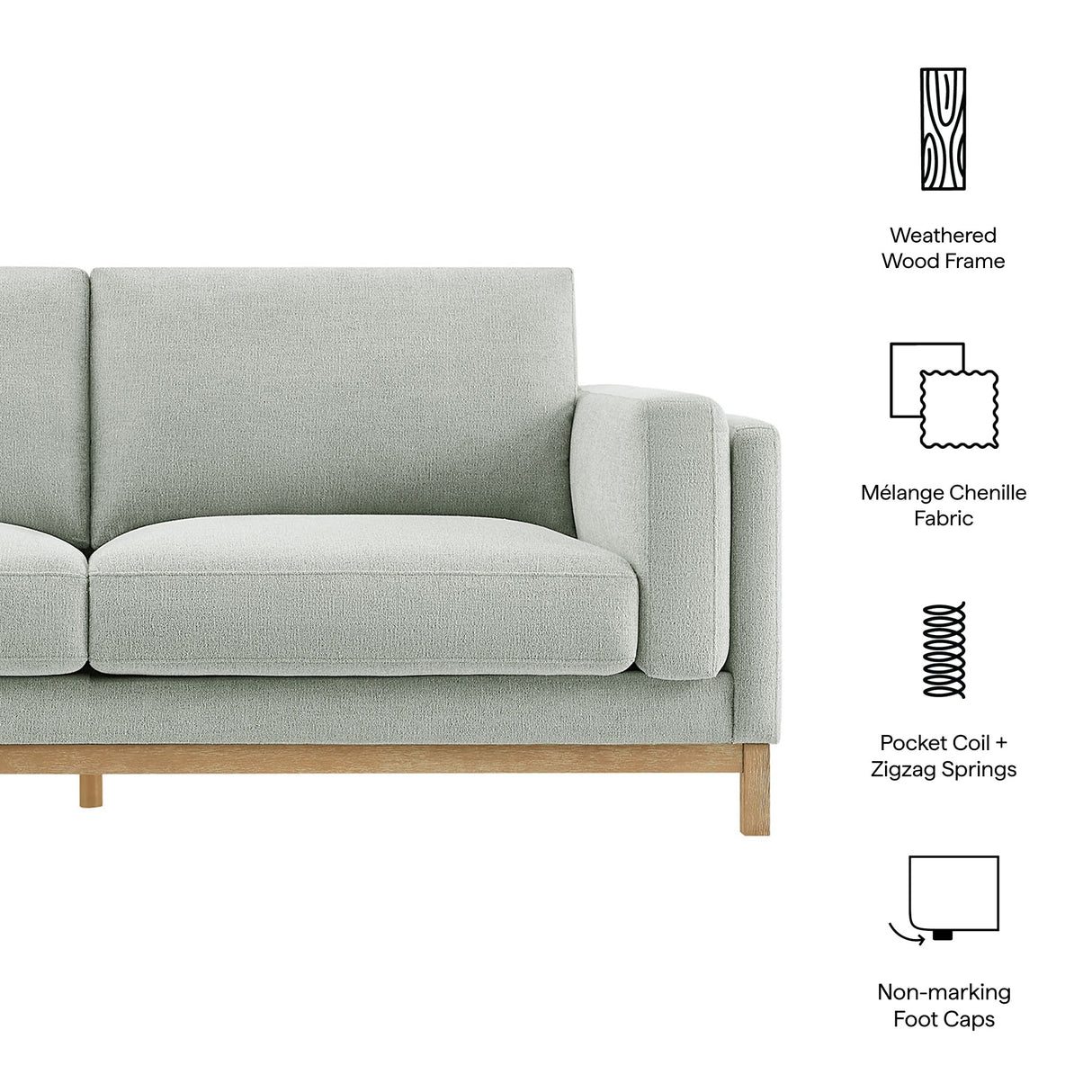 Roscoe 81 Inch Fabric Sofa by Modway