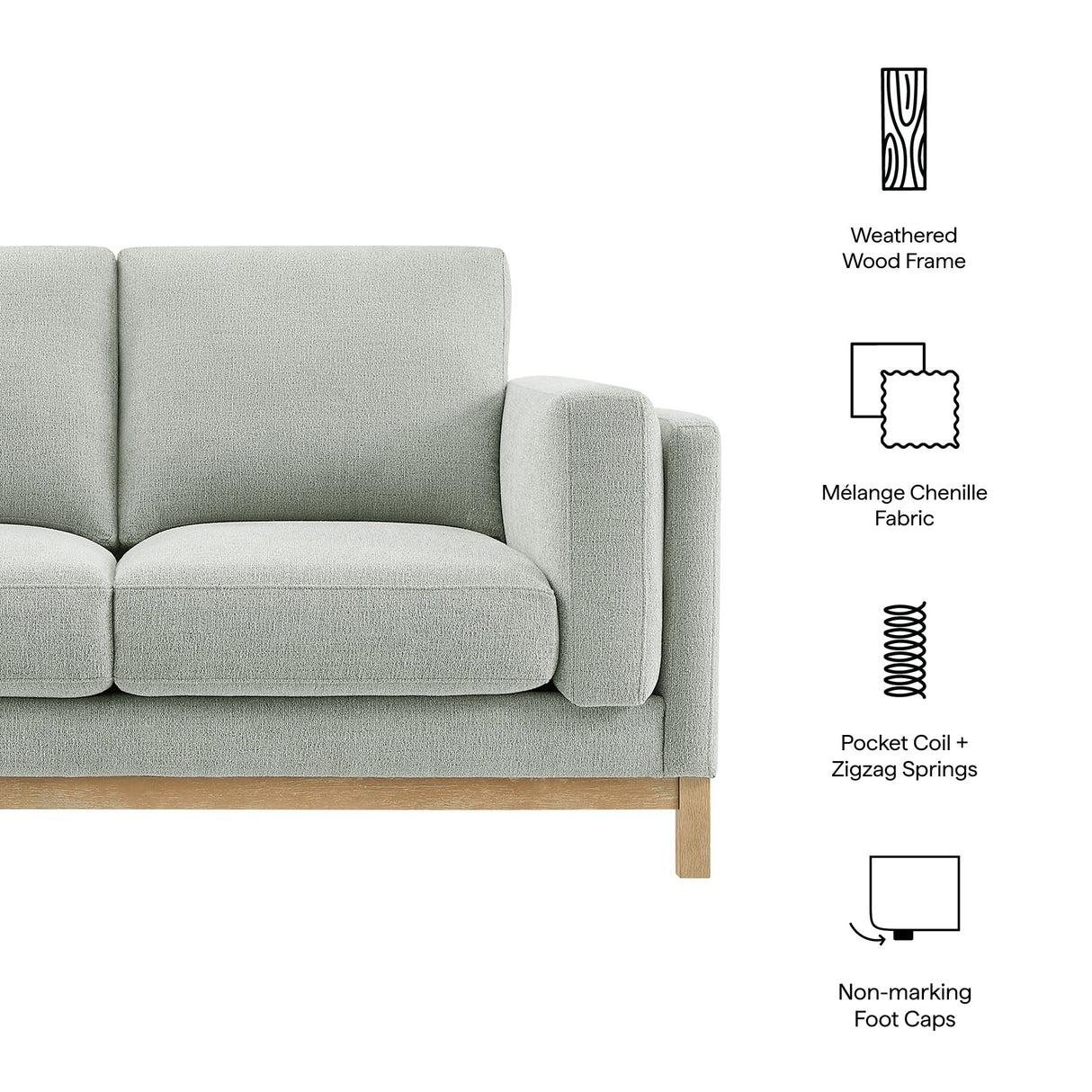 Roscoe 63 Inch Fabric Loveseat by Modway