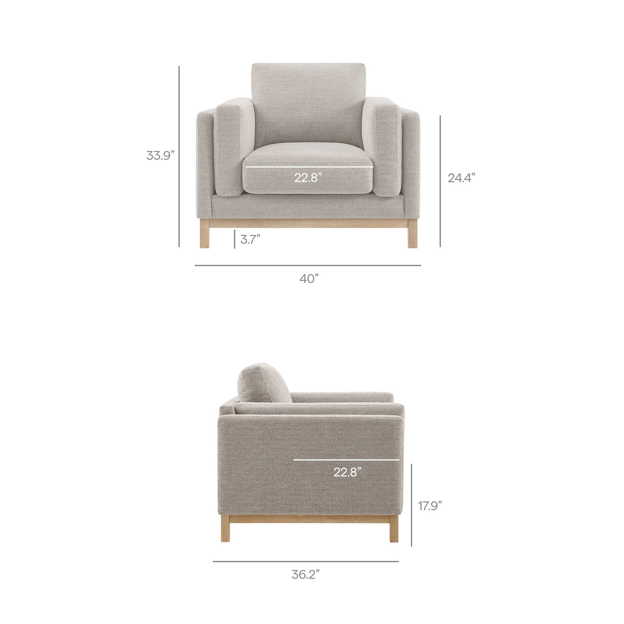Roscoe Fabric Armchair by Modway