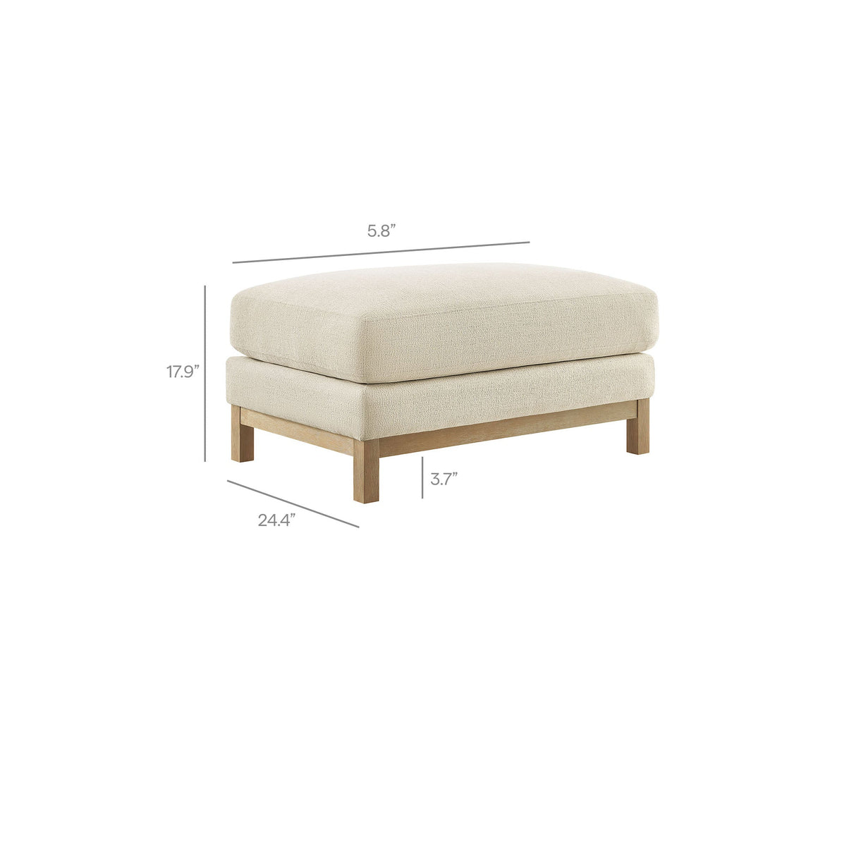 Roscoe Fabric Ottoman by Modway