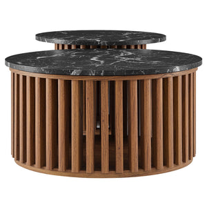 Fortitude Round Faux Marble Top Nesting Coffee Table Set by Modway