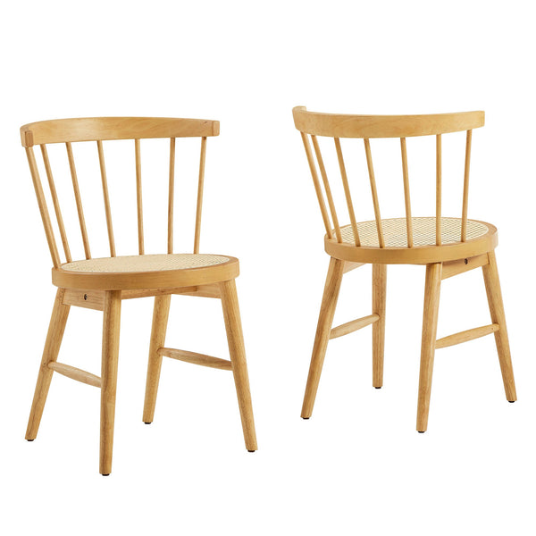 Lykke Curved Spindle Back Dining Chairs Set of 2 by Modway