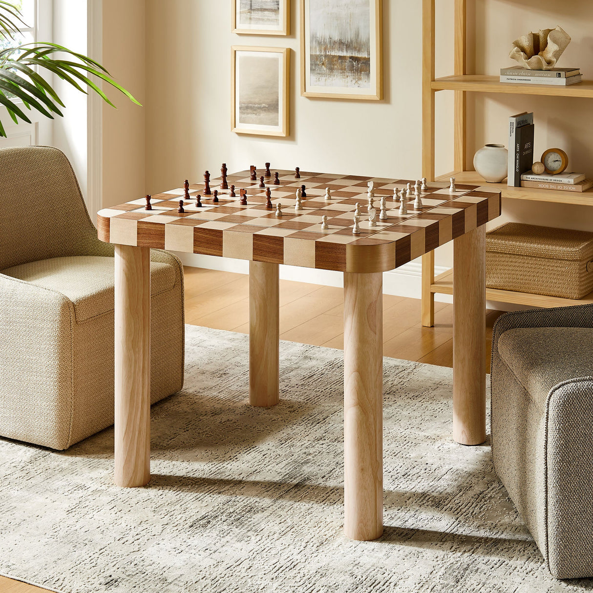 Oscar 36" Square Checkered Dining Table by Modway