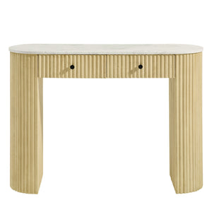 Caldera 42" Curved Solid Wood and Marble Console Table by Modway