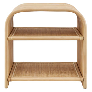Eve Curved Natural Rattan Side Table by Modway