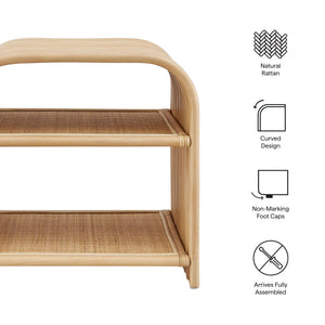 Eve Curved Natural Rattan Side Table by Modway