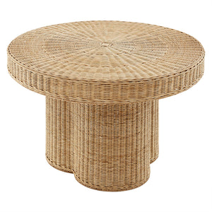 Ainsley 32 Inch Round Natural Rattan Coffee Table