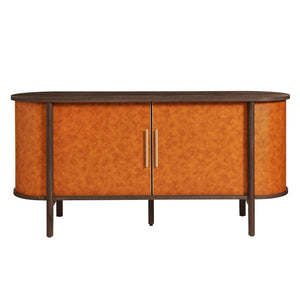 Coralie Curved Vegan Leather Oval Sideboard by Modway