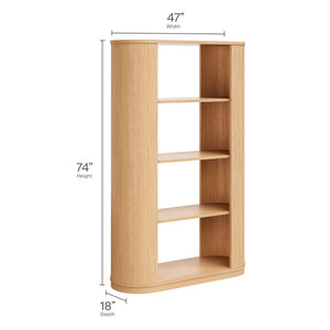 Aspect 74 Inch Curved 4 Tier Bookshelf by Modway