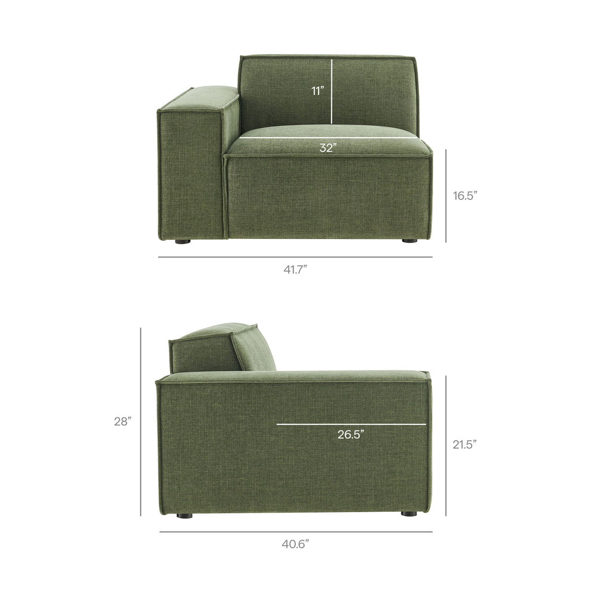 Restore 4-Piece Performance Fabric Upholstered Modular Sofa Set with Ottoman by Modway