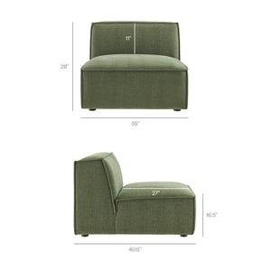 Restore 4-Piece Performance Fabric Upholstered Modular Sofa Set with Ottoman by Modway