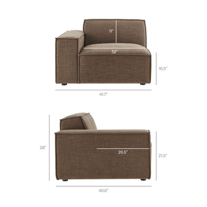 Restore 4-Piece Performance Fabric Upholstered Modular Sofa Set with Ottoman by Modway