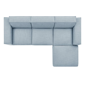 Restore 4-Piece Performance Fabric Upholstered Modular Sofa Set with Ottoman by Modway