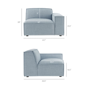 Restore 4-Piece Performance Fabric Upholstered Modular Sofa Set with Ottoman by Modway