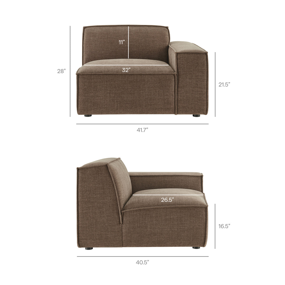 Restore 5-Piece Performance Fabric Upholstered Modular L-Shaped Sofa by Modway