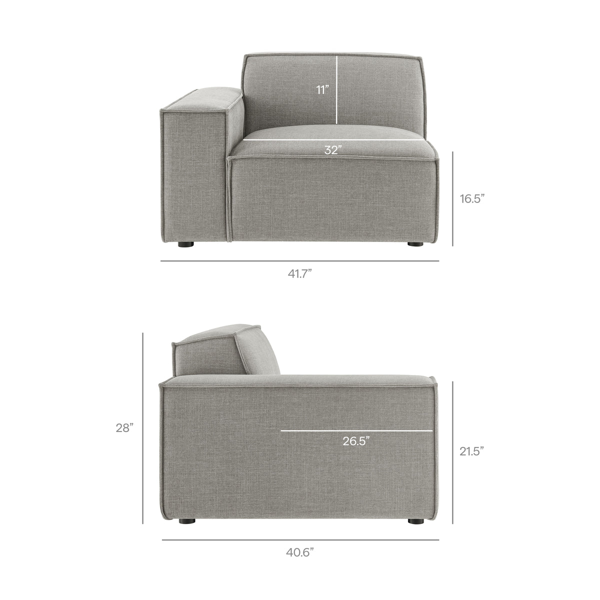 Restore 5-Piece Performance Fabric Upholstered Modular L-Shaped Sofa by Modway