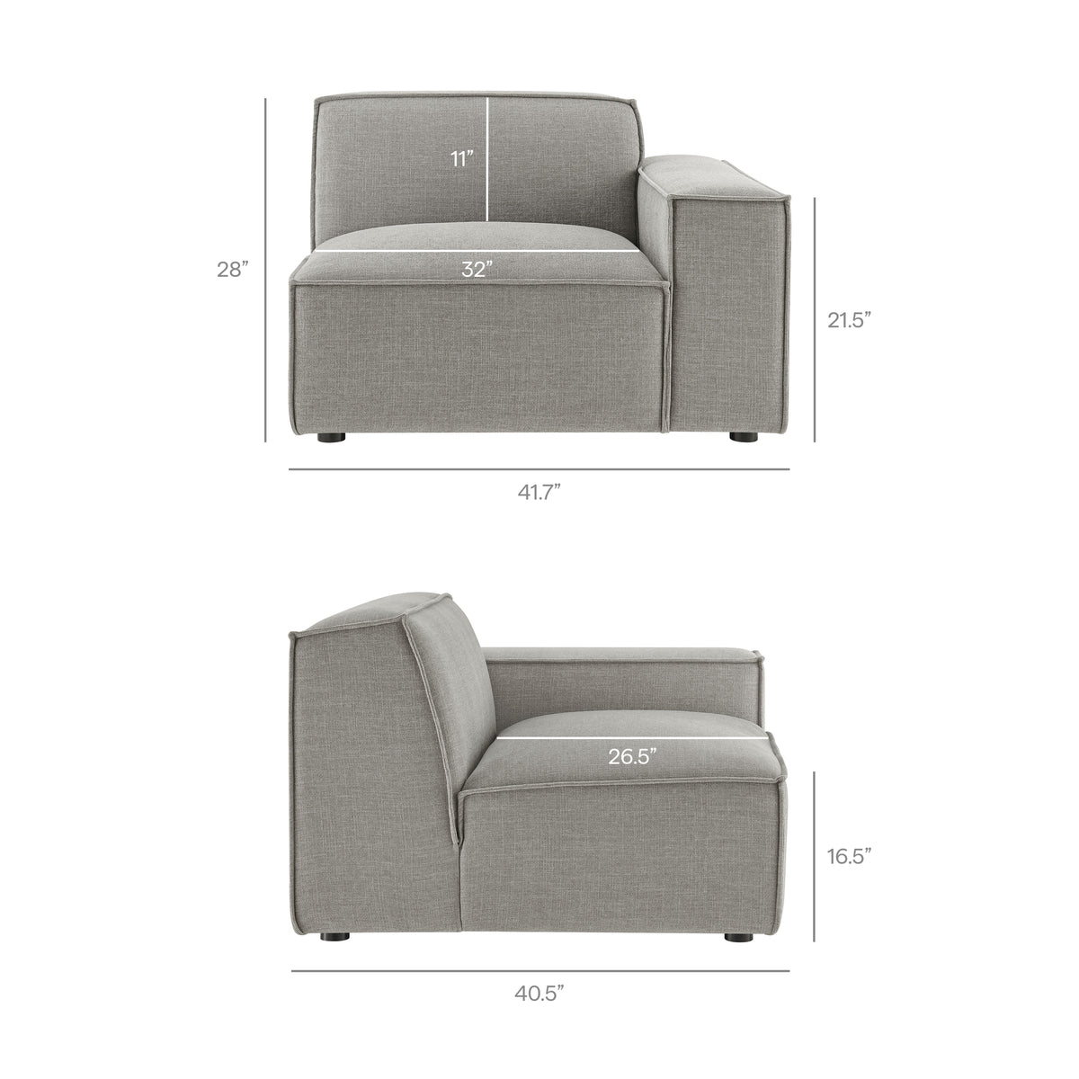 Restore 5-Piece Performance Fabric Upholstered Modular L-Shaped Sofa by Modway