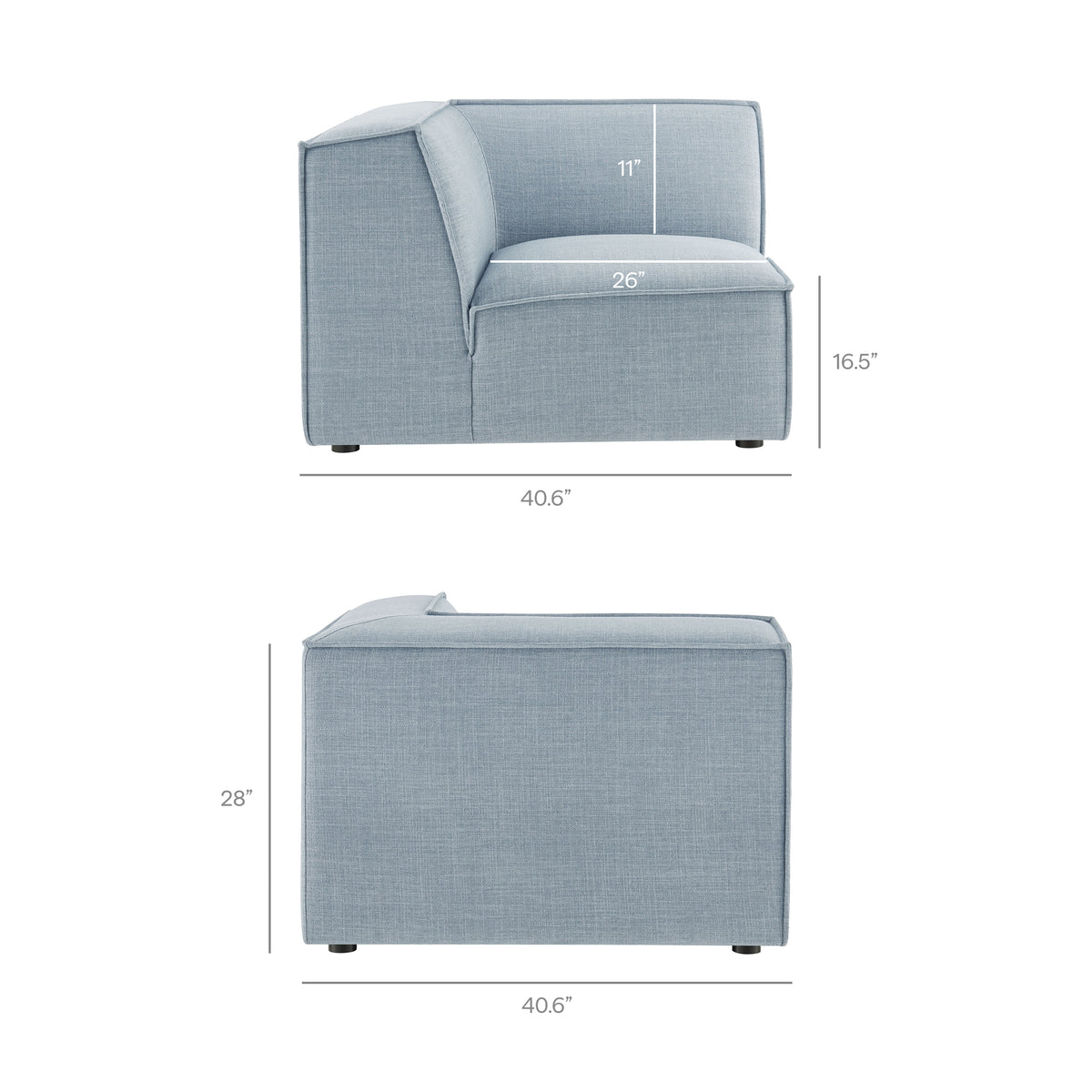 Restore 5-Piece Performance Fabric Upholstered Modular L-Shaped Sofa by Modway