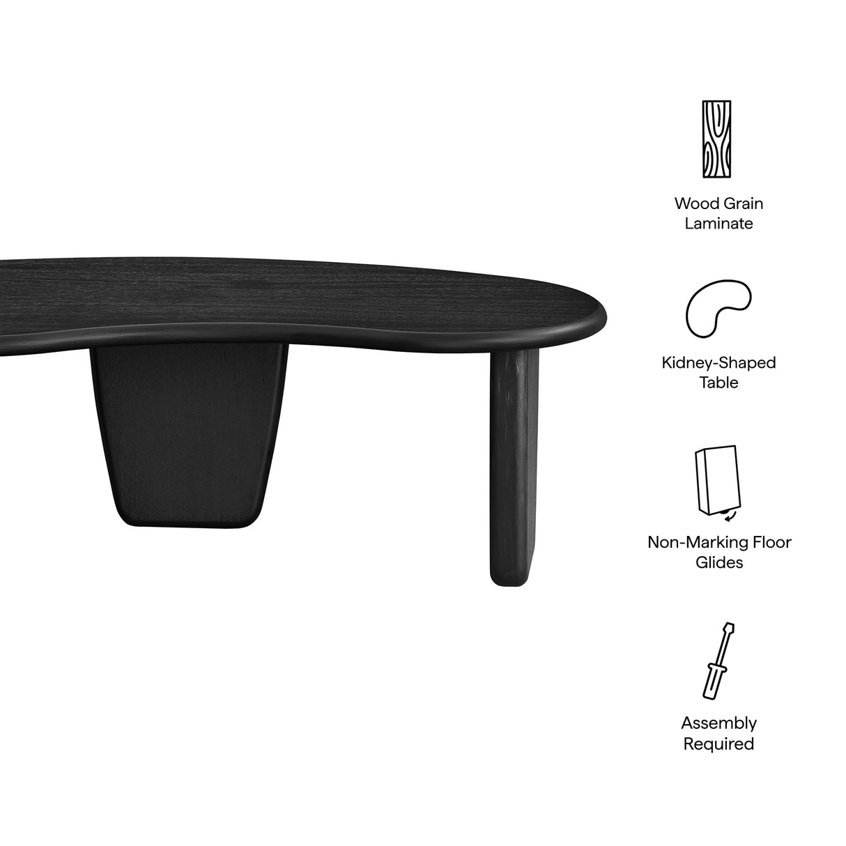 Vetra Kidney-Shaped Free Coffee Table by Modway